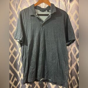 Perry Ellis Polo Shirt Blue and White Size L